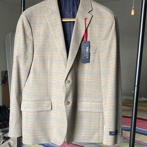 THE FLEXX Men's Beige Plaid Blazer
